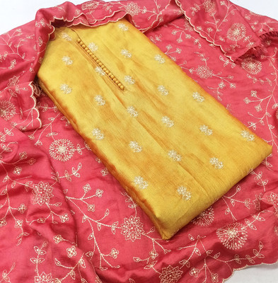 Sa nd Chi Silk Blend Embroidered Salwar Suit Material