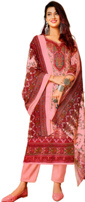 Vita E Bella Wool Floral Print Salwar Suit Material