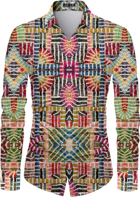BDR ENTERPRISE Cotton Blend Printed Shirt Fabric