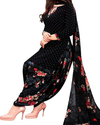 ALSHOP Crepe Self Design Salwar Suit Material
