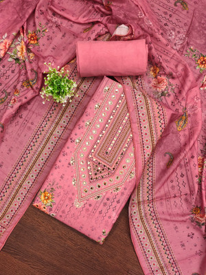 PandadiSaree Muslin Embroidered Salwar Suit Material