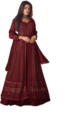 VIBHULEHENGA Georgette Embroidered Kurta & Palazzo Material