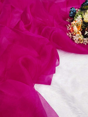 ramiv vastra Organza Solid Multipurpose Running Fabric