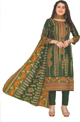 BBQSTYLE Wool Printed Salwar Suit Material