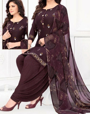 AYKA CLOTHINGS Crepe Printed Salwar Suit Material