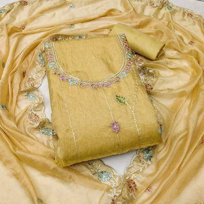 Peachmode Viscose Rayon Embroidered Salwar Suit Material