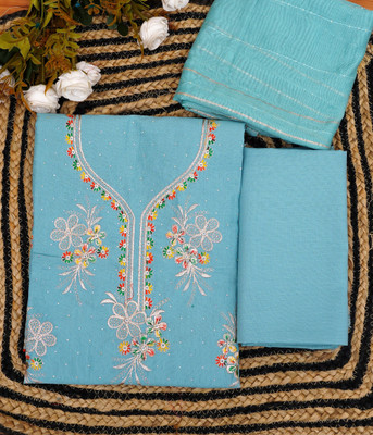 Fashion Of Z Cotton Silk Embroidered Salwar Suit Material