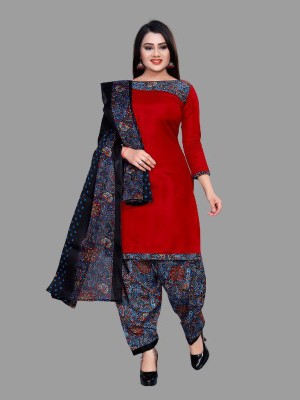 Paradise Print Cotton Blend Self Design Salwar Suit Material