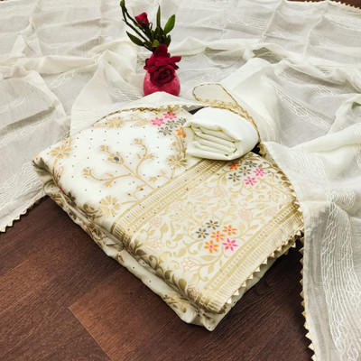 Divastri Chanderi Embellished Salwar Suit Material