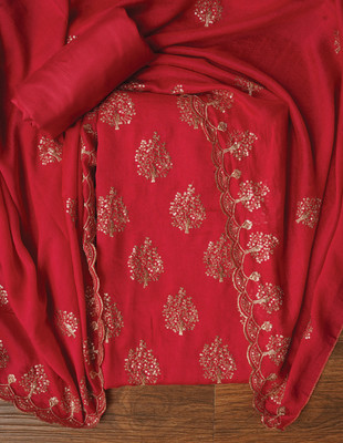 Jaipur Kurti Cotton Blend Embroidered Salwar Suit Material