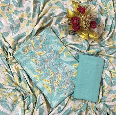 EJS Pure Cotton Printed, Self Design Salwar Suit Material