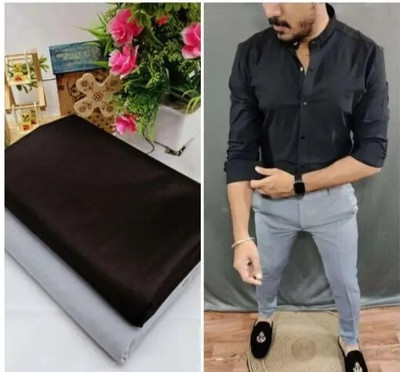 Venjberry Cotton Blend Solid Shirt & Trouser Fabric