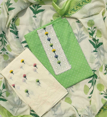 FAB JUNCTION Pure Cotton Printed Salwar Suit Material