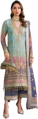 VIBHULEHENGA Georgette Embroidered Salwar Suit Material