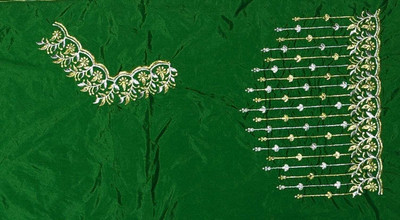 The White Rabbit Art Silk Embroidered Blouse Material