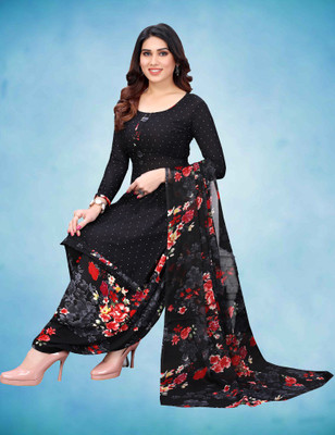 AYKA CLOTHINGS Crepe Printed Kurta & Patiyala Material