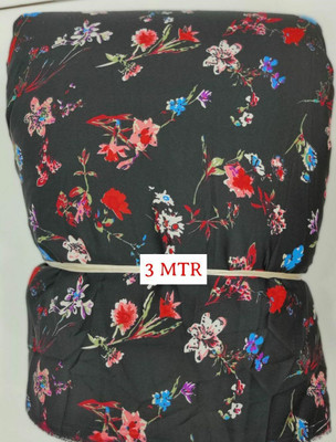 HIGHLANDING Crepe Floral Print Kurta Fabric