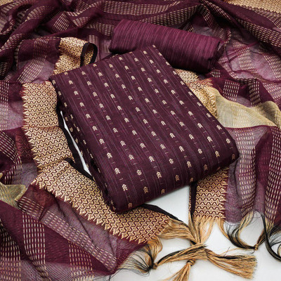 Sarvada Cotton Blend Self Design Salwar Suit Material