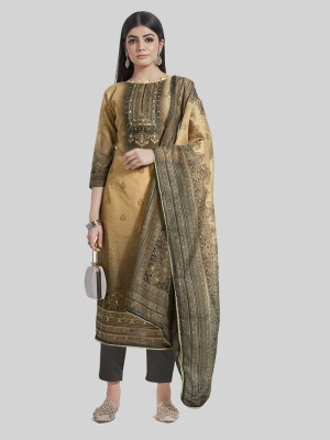 Tavas Chanderi Printed Salwar Suit Material