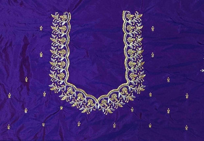 The White Rabbit Art Silk Embroidered Blouse Material