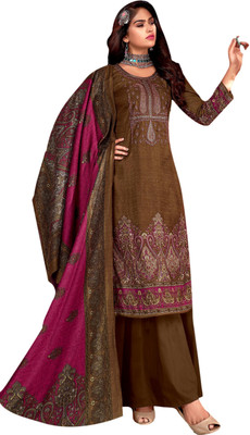 Rosaniya Wool Embroidered Salwar Suit Material
