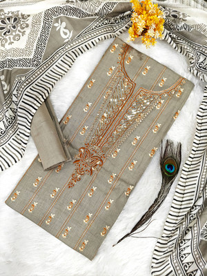 Zubeda Fashion Pure Cotton Embroidered Salwar Suit Material