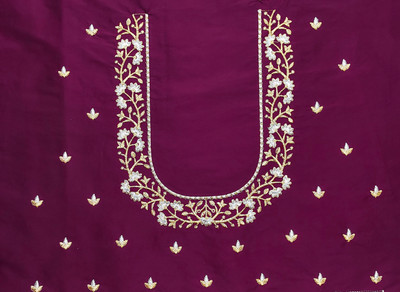 RAMLALLA CREATION Cotton Silk Embroidered Blouse Material