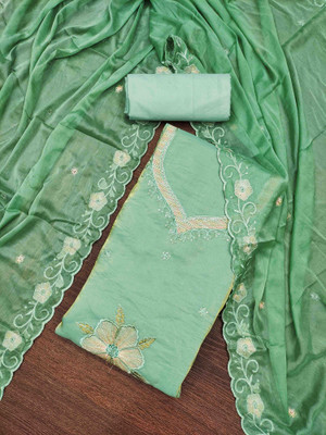 Divastri Satin Embroidered Salwar Suit Material