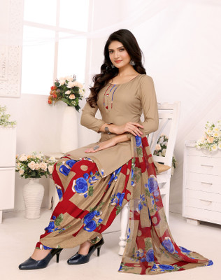 YASHIKA Crepe Floral Print Salwar Suit Material