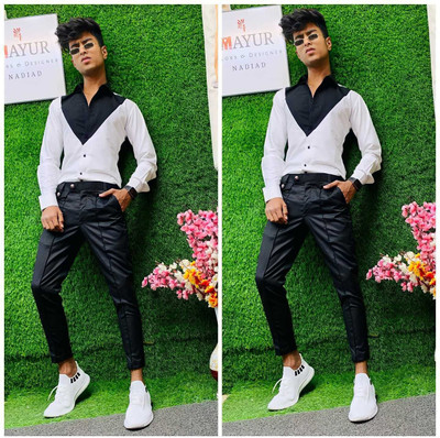 NILKHANTHFABRIC Polycotton Colorblock Shirt & Trouser Fabric