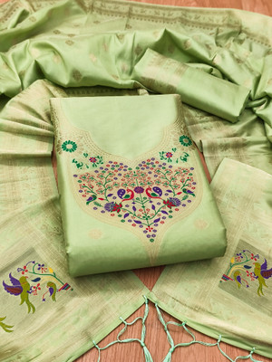 Divastri Cotton Silk Embellished Salwar Suit Material