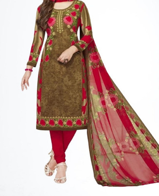 Om Creation Crepe Floral Print Salwar Suit Material