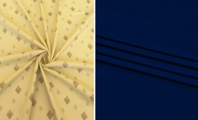 Pri & Su CottLinns Cotton Blend Solid, Printed Shirt & Trouser Fabric