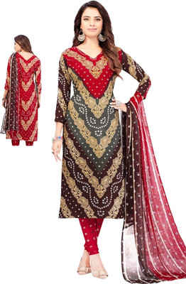INITHI Polyester Printed Salwar Suit Material