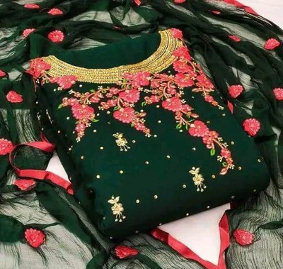 krupa fashion Cotton Silk Embroidered Salwar Suit Material