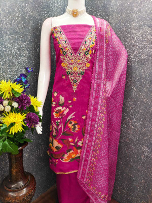 NF FAB Chanderi Printed Salwar Suit Material