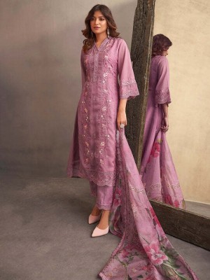 Darshana Silk Blend Embroidered, Self Design Salwar Suit Material