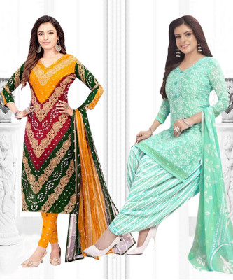 INITHI Crepe Printed Salwar Suit Material