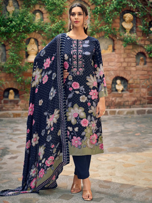 Stylee Lifestyle Wool Printed Salwar Suit Material