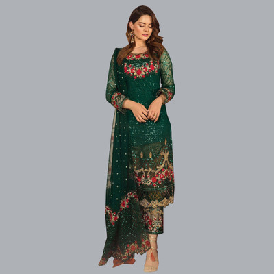HummerTex Net/Lace Embroidered Salwar Suit Material