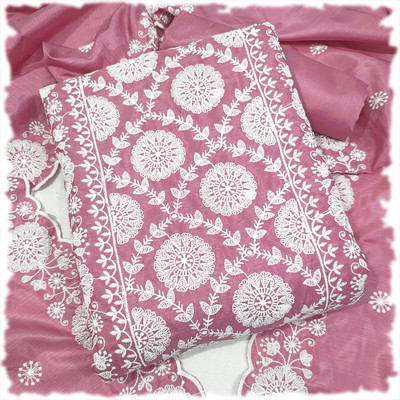 vyom creation Art Silk Embroidered Salwar Suit Material