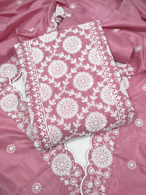 VMB7 Art Silk Embroidered Salwar Suit Material