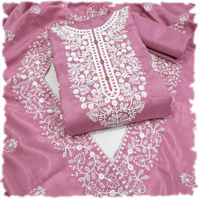 vyom creation Art Silk Embroidered Salwar Suit Material