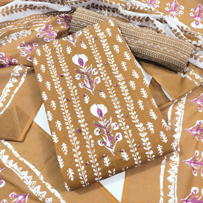 Sandykart Cotton Blend Printed Salwar Suit Material