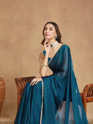 LOROFY Art Silk Solid Blouse Material