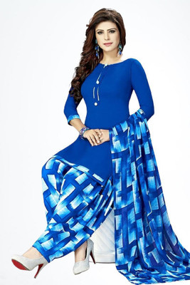 S Creation Crepe Printed Salwar Suit Material