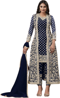 Amit Net/Lace Embroidered Salwar Suit Material