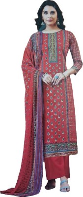 STApparel Pure Cotton Embellished, Printed Salwar Suit Material