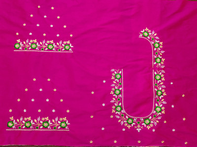 LEVIDE Art Silk Embroidered Blouse Material