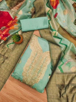 Blissta Organza Printed Salwar Suit Material